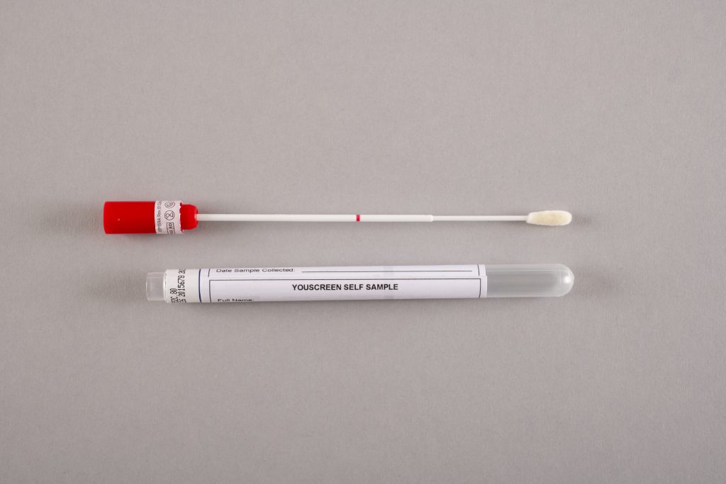 Self sampling swab and container for DIY HPV testing