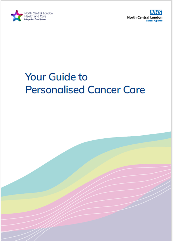 Booklet cover. Title reads Your Guide to Personalised Cancer Care